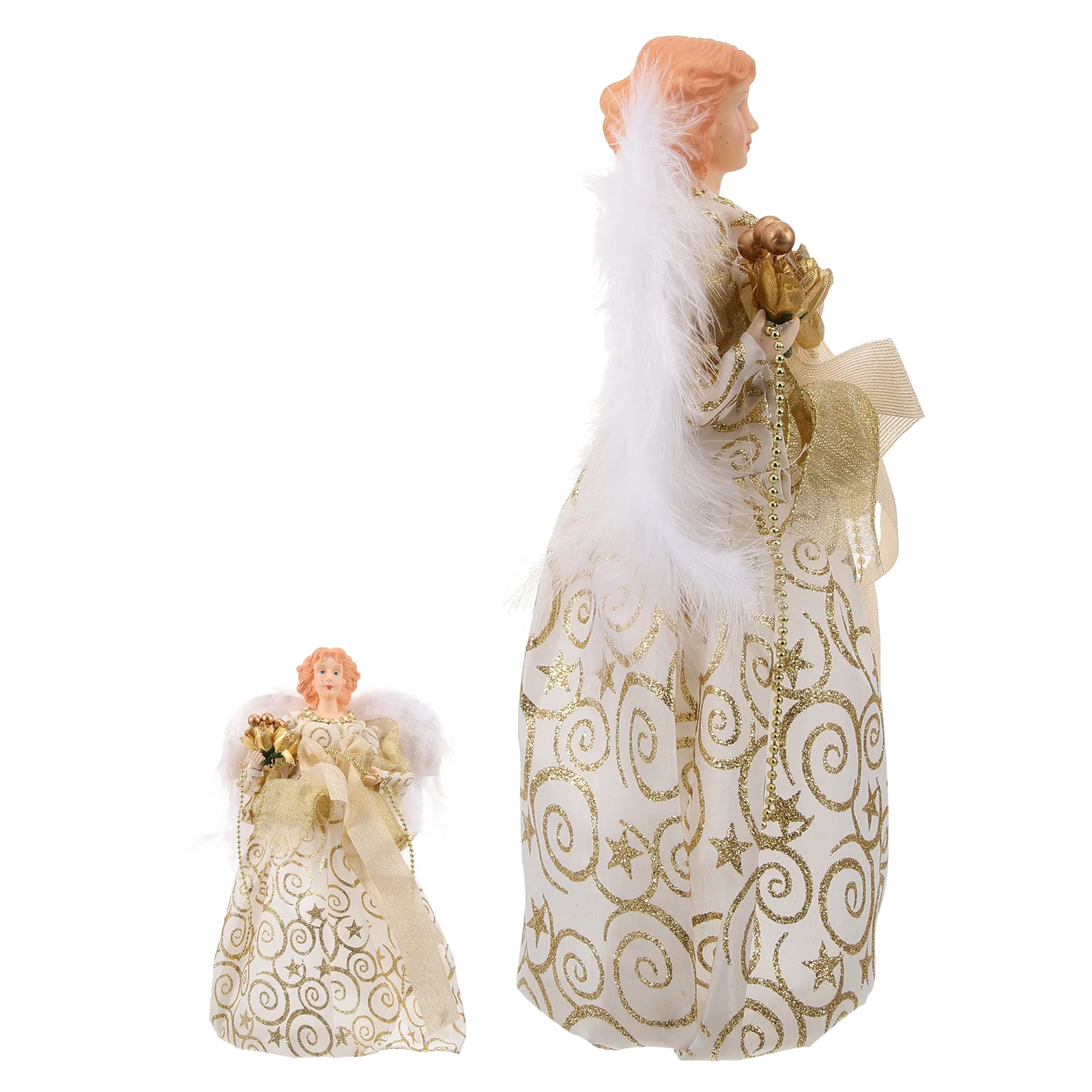 

Christmas Tree Top Gold Angel Figurine Plush Angel Doll Statue Christmas Tree Topper New Year Party Decoration