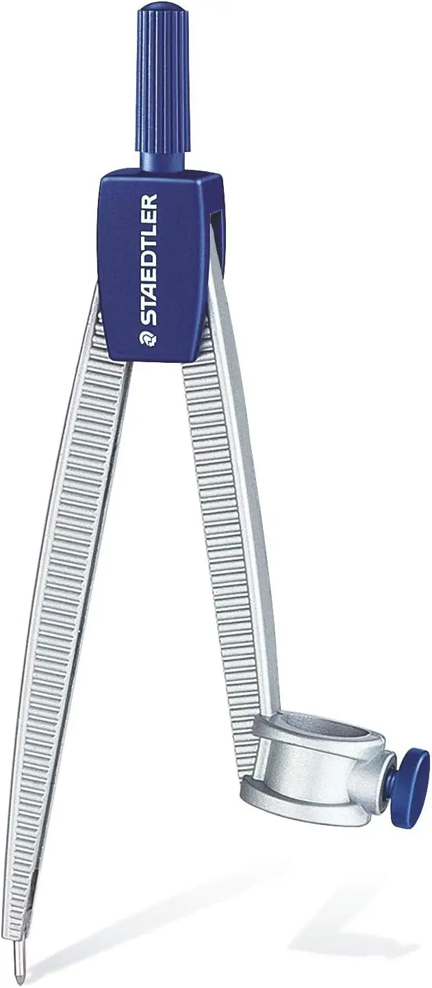 유니버설 어댑터가 포함된 STAEDTLER Noris Club 학교용 나침반, 무딘 모서리의 안전핀 포함, 길이 124mm, 최대. 직경 300mm