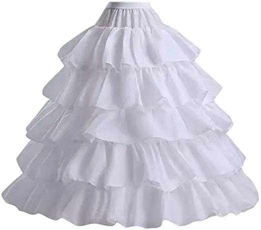 

Entrancing Women's Crinoline Petticoats Underskirt Slips with 4 Hoops 5 Layers Ruffles for Wedding Dress Ball Gown