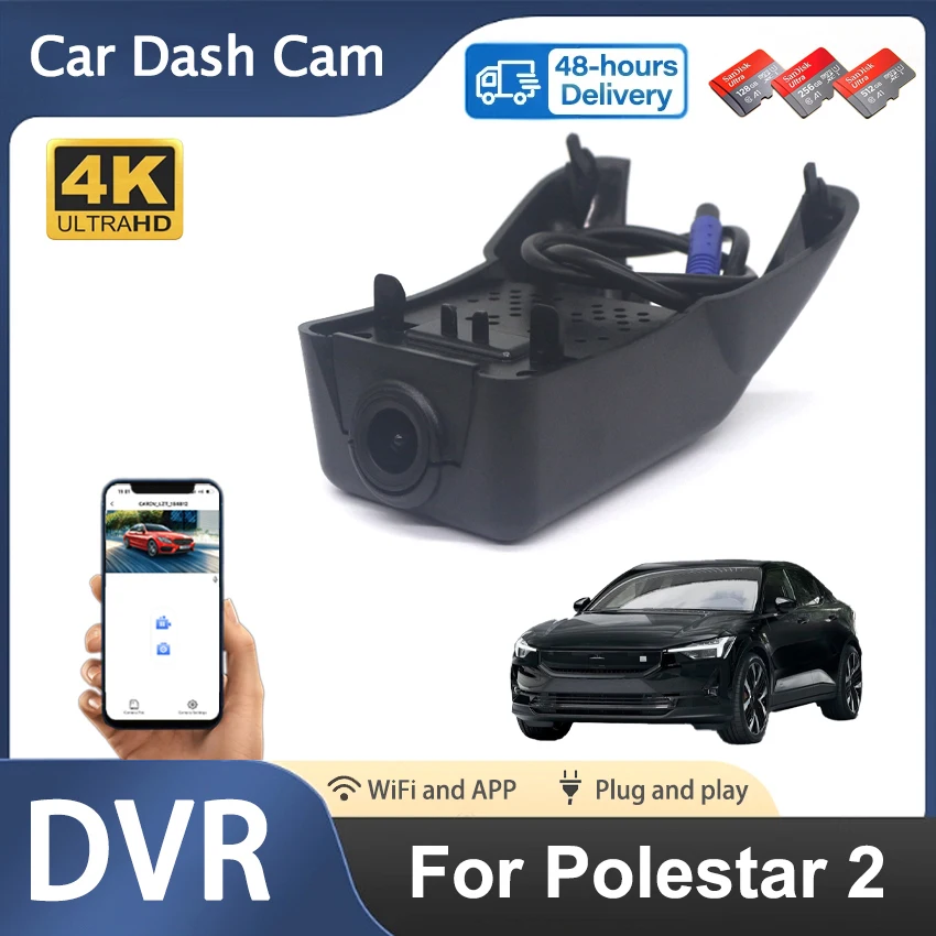 

DVR For Volvo Polestar 2 2020 2021 2022 2023 4K UHD 2160P Dash Cam Car Camera Recorder Dashcam WIFI Car Devices Accessories