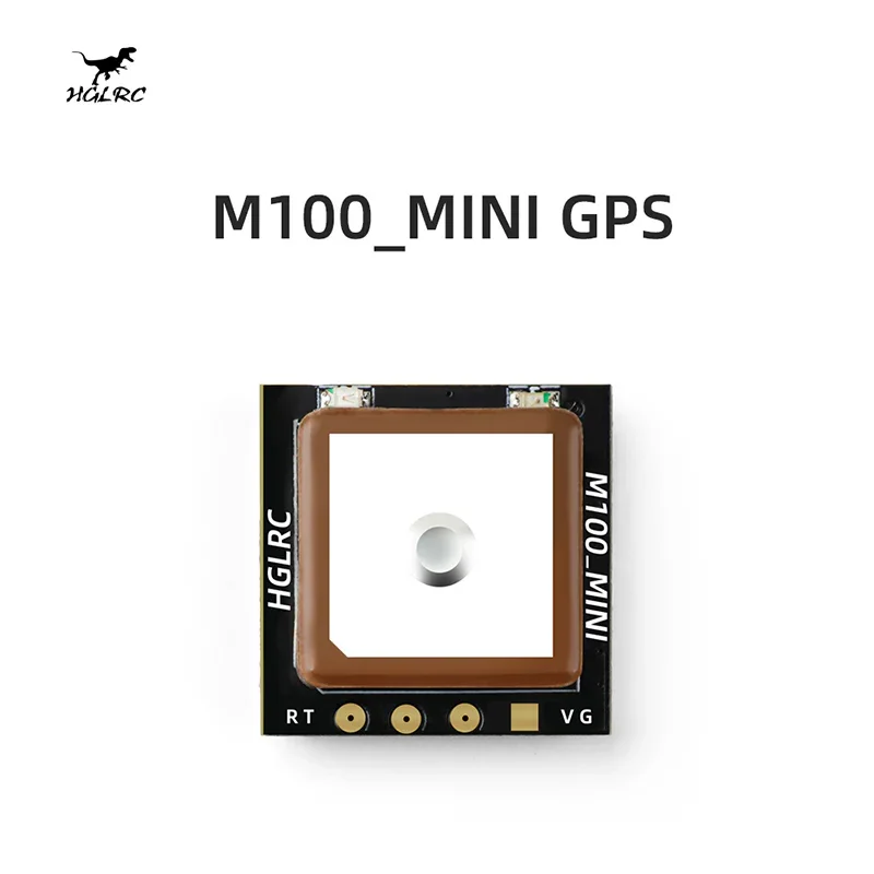Module GPS HGLRC M100/M80 pour radiocommande, boîtier ouvert révélant le circuit imprimé, haute sensibilité.