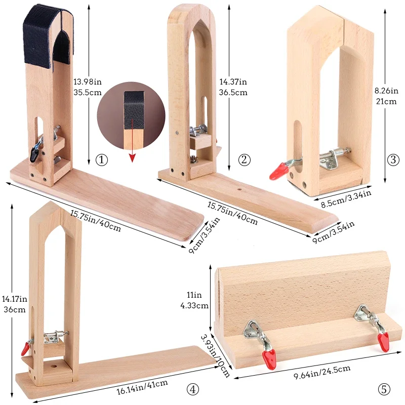 Hand-stitched Wooden Clip Leather Handmade DIY Tool Wooden Fram Leather Craft Sewing Tools Clamps Craftworks