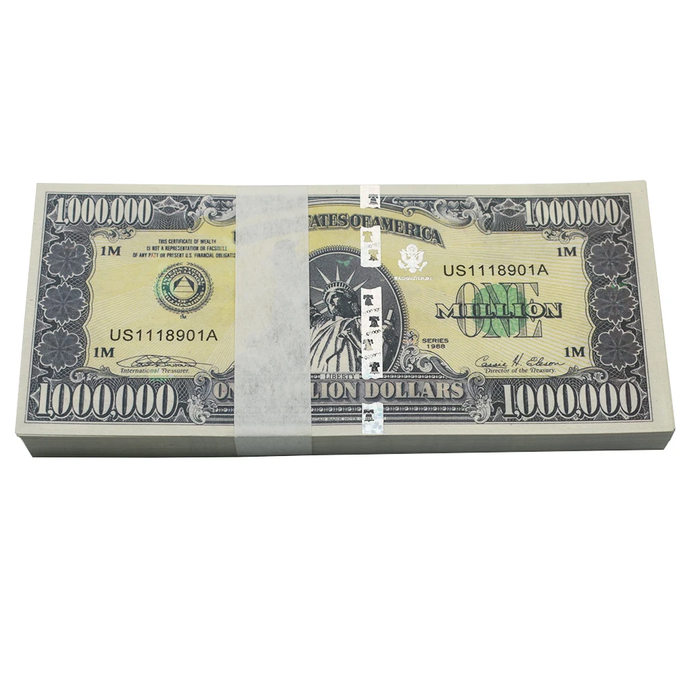 American One Million Dollar Banknote Collection 10PCS/100PCS Statue of Liberty Design UV Anti-counterfeiting Serial Number