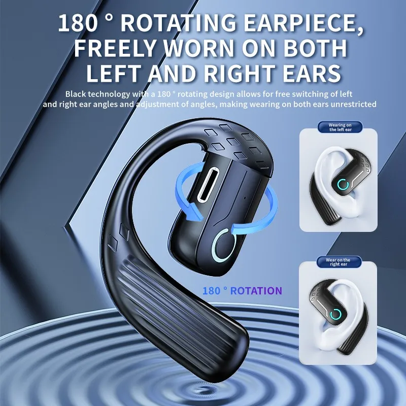 Bluetooth 5.4 Rotatable Wireless Earphones with Mic for Sport, Business, and Music