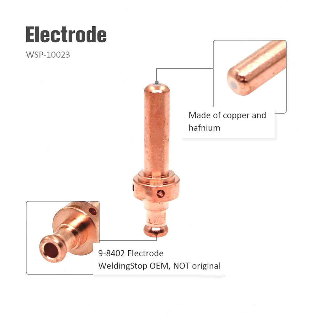 9-8402 WSP-10023 Plasma Torch Electrode 8-7514 WSP-10026 Plasma Torch Nozzle Kit 20pcs Plasma Cutter Consumables Welding Tools weldcote welding helmet