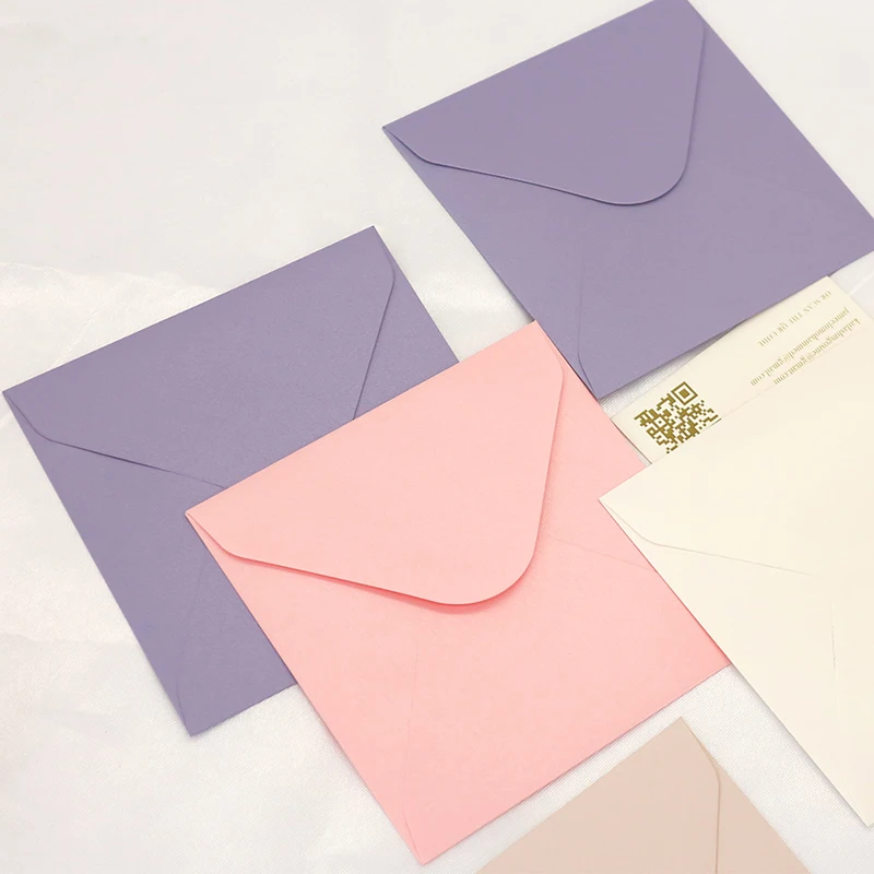 50pcs Envelope Small Business Supplies 250g Paper 11.8x11.8cm Postcard Giftbox Message Packaging Invitations Wedding Stationery