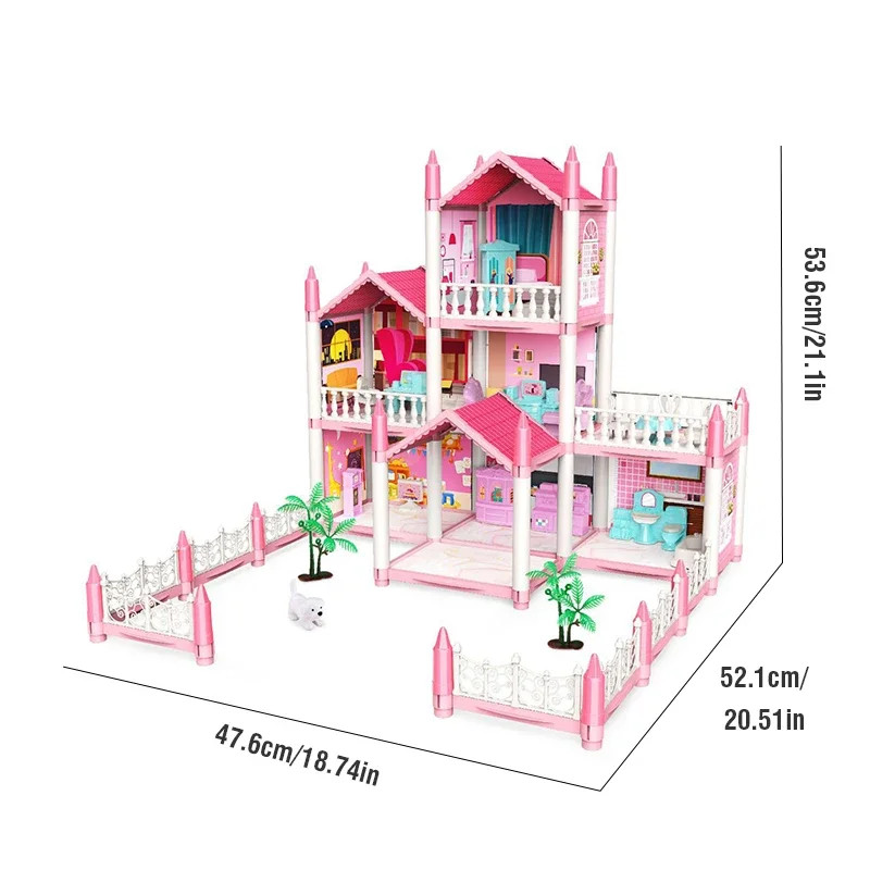 3D fai da te sogno principessa castello villa assemblaggio casa delle bambole set giocattolo ragazza famiglia giocattolo musica per bambini casa delle bambole assemblaggio villa casa - immagine 4