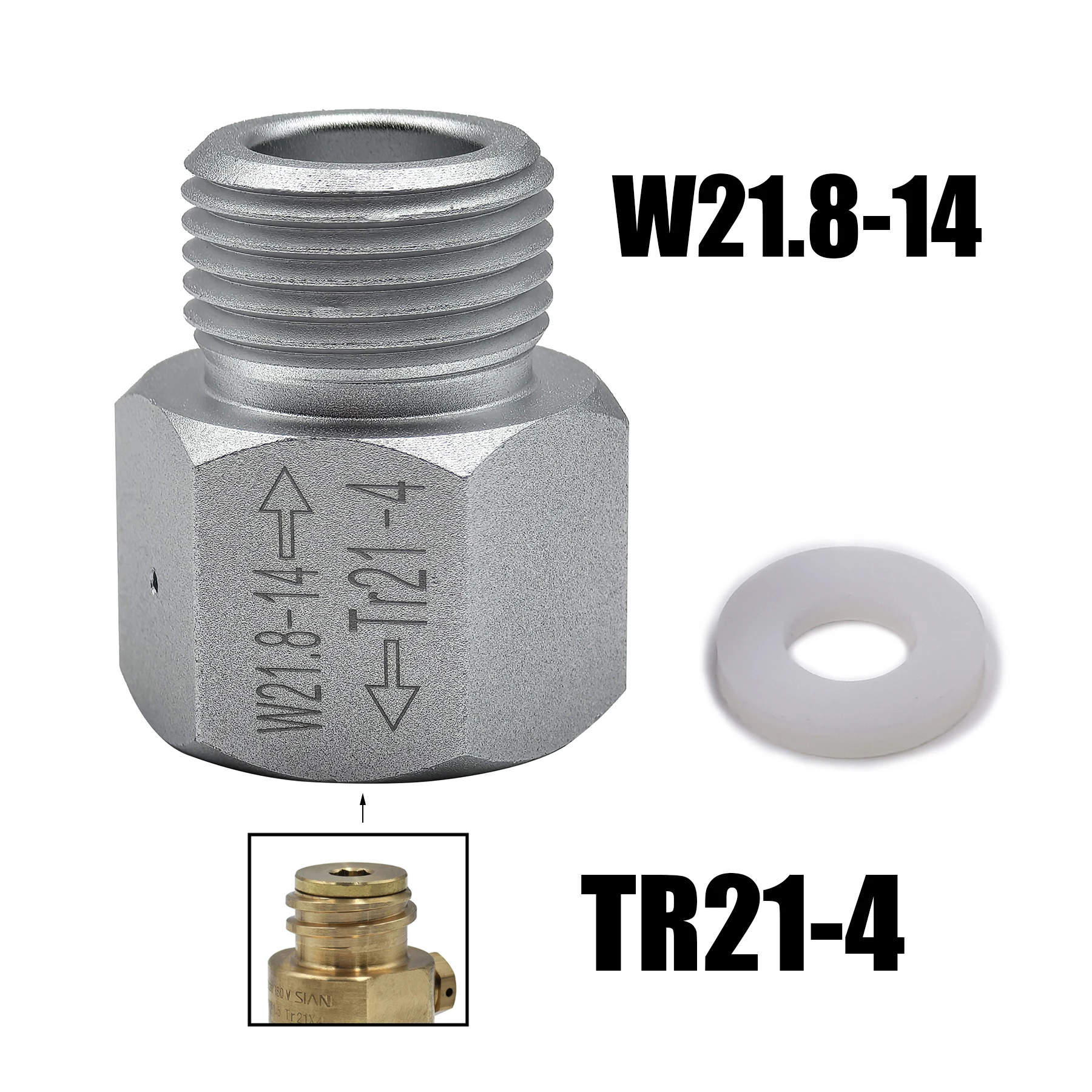 CO2 Cylinder Soda Water Accessories TR21-4 to W21.8-14 Convert Adapter For Aquarium Fish Homebrew Beer Corny Keg Co2 Accessories soda water adapter