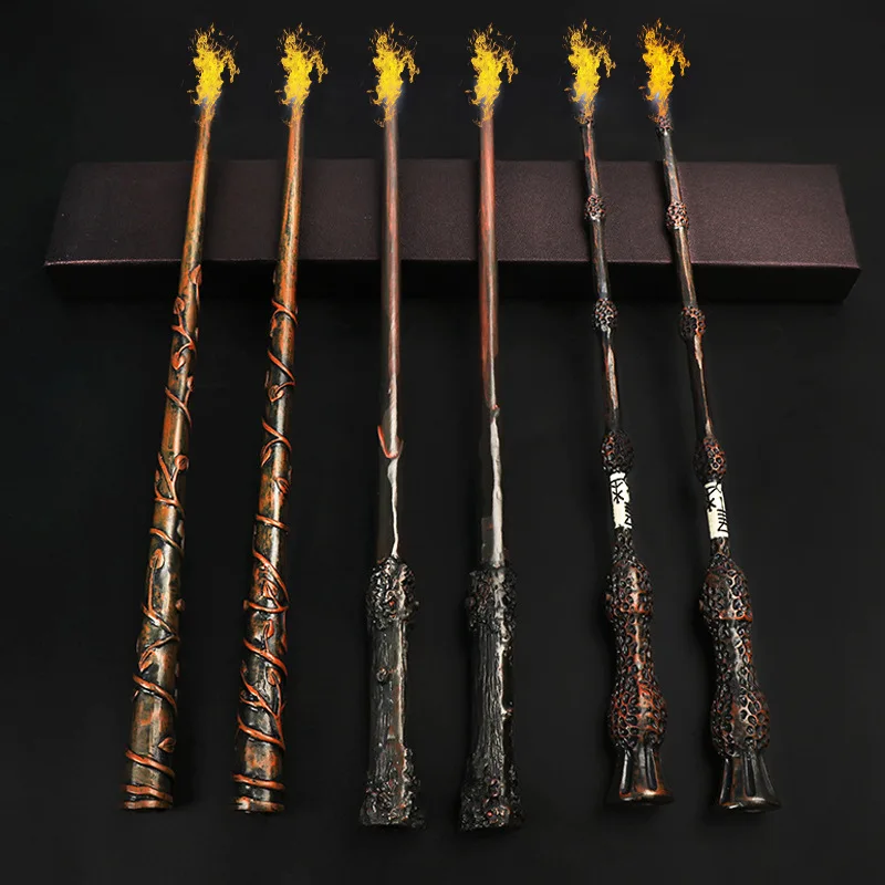 

Newest Cosplay Electronic Magic Potter Fire Wand Hermione Dumbledore Sirius Snape Magical Wand Harried Without for Kids Gift