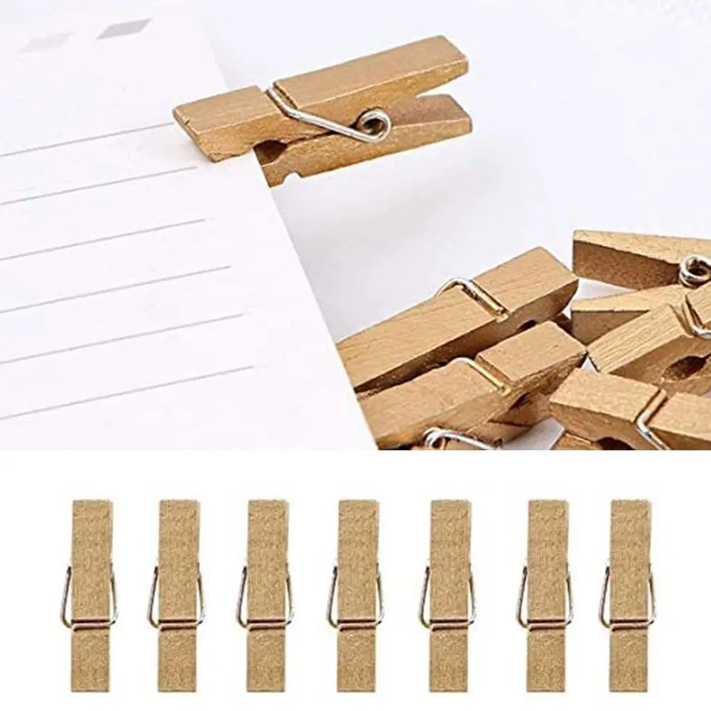 50/100 Pcs 사진 페그에 대 한 25mm 미니 황금 나무 클립 흰색 클립 공예 Clothespin 클립 활동 매일 장식 클립 우