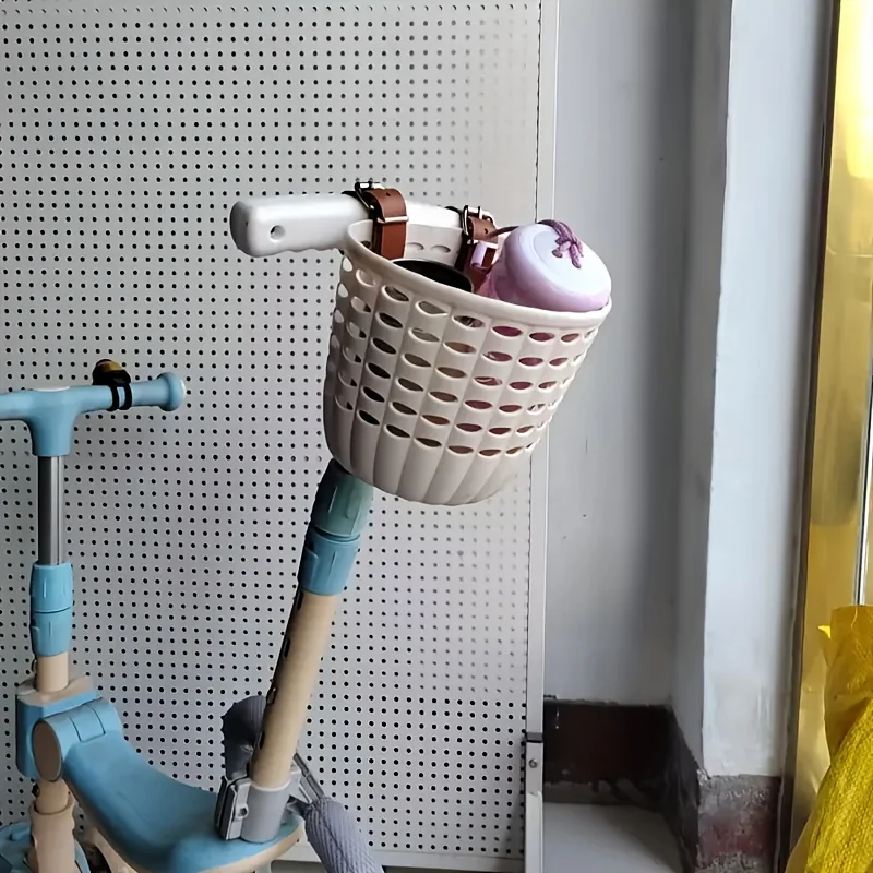 Bicycle Basket, Bicycle Basket Front Basket, Front Handle Carrier, Bicycle Plastic Basket, Suitable for Riding and Storage