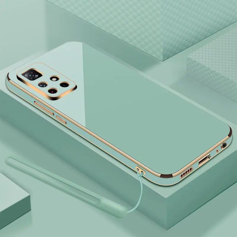 Luxury Square Plating Shockproof Phone Case for Xiaomi Poco M4 Pro 5G