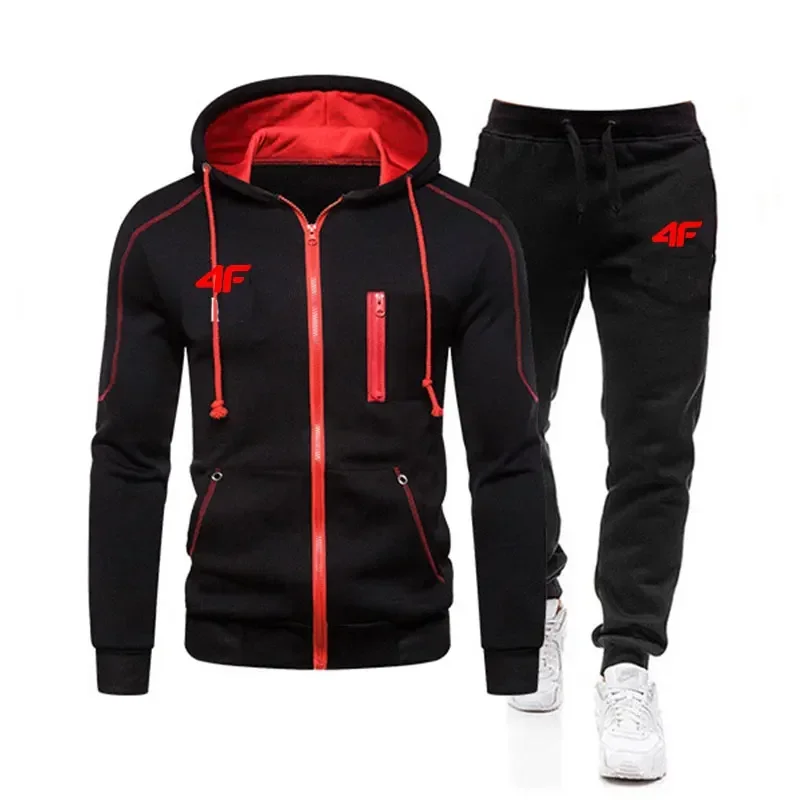 fall winter fleece thick warm men's tracksuit zipper hoodies+pants 2pcs sets suit sportswear trend fashion hip hop men clothing Fall Winter Fleece Thick Warm Men's Tracksuit zipper Hoodies+Pants 2Pcs Sets Suit Sportswear Trend Fashion Hip Hop Men Clothing 5