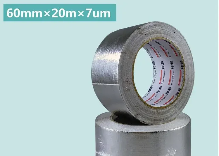 Aluminum Foil Tape Insulation, Glass Fiber Cloth, High Temperature Resistant, AG705, 60 mm * 25m