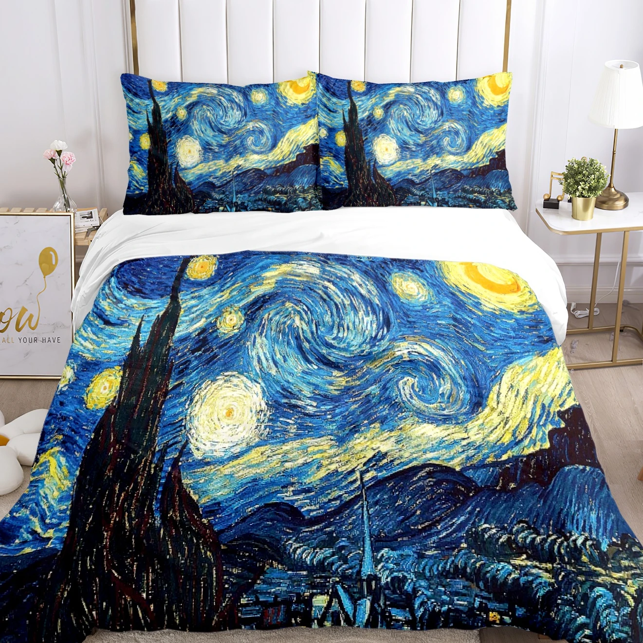 

Van Gogh Art Cute Kawaii Duvet Cover Comforter Bedding set Soft Quilt Cover and Pillowcases for Teens Single/Double/Queen/King