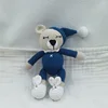 1 Set DIY Crochet Bear Baby Teether Newborn Bunny Rattle Toy Wooden Molar Teething Ring Pacifier Clips Chain Set Baby Stuff 4