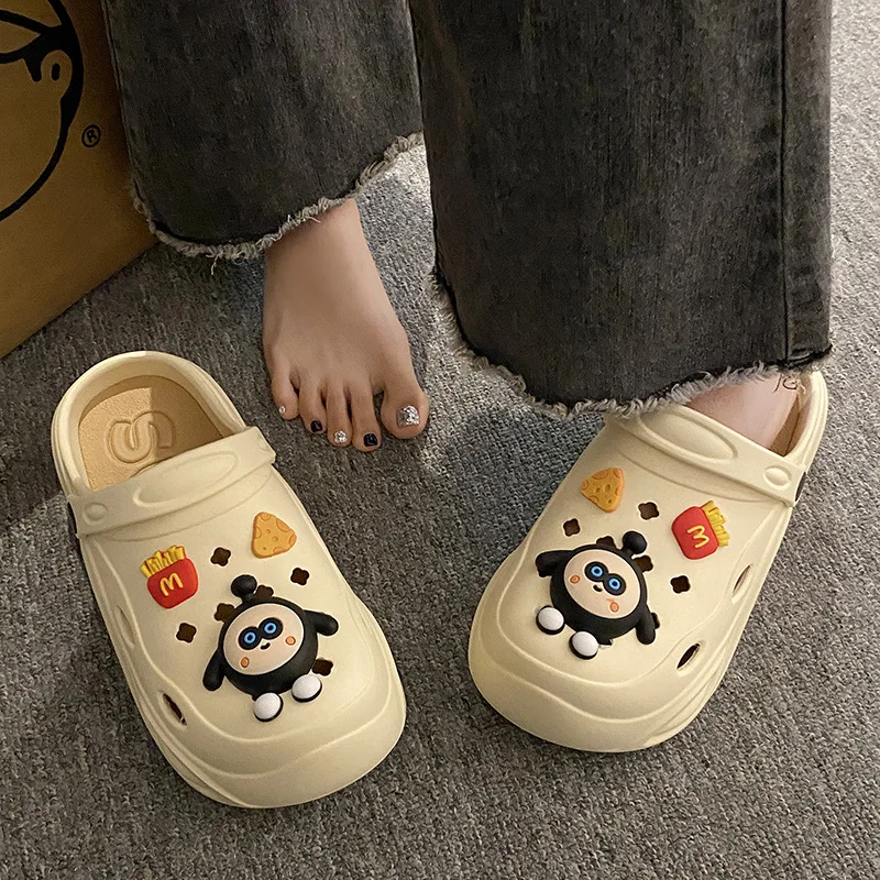 Hole Shoes Women EVA Thick Soles Sandals Increase Non-slip Summer Wear 2024 New Beach Sandals Indoor Outdoor Slippers Light