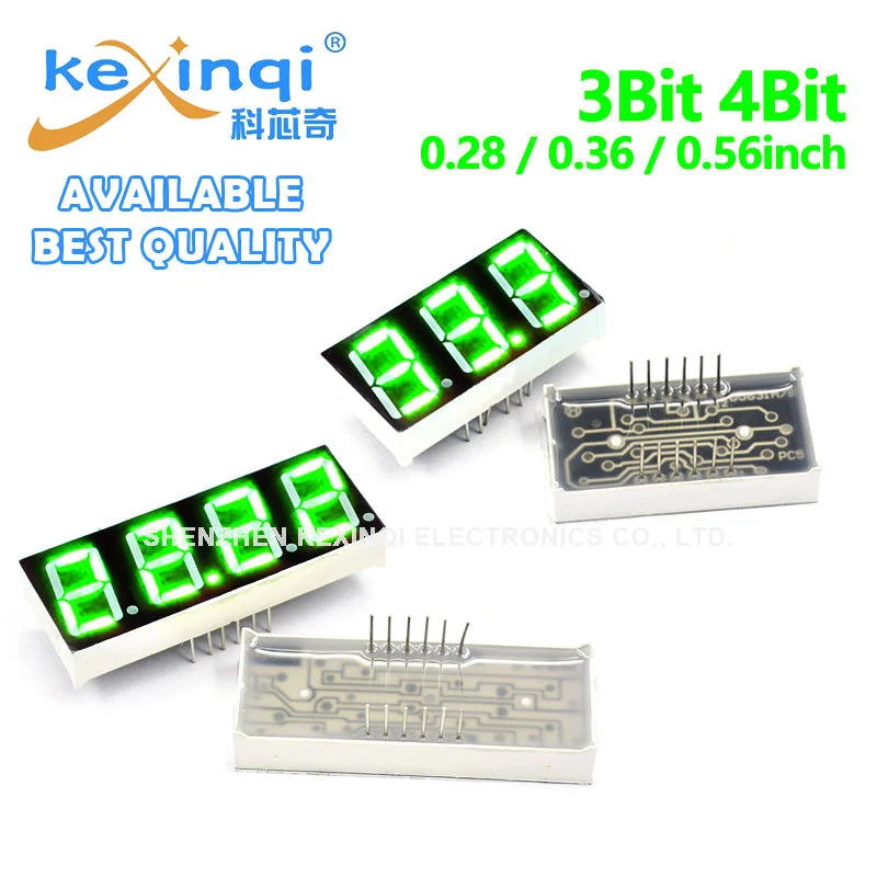 녹색 LED 숫자 디스플레이, 0.28 인치, 0.36 인치, 0.56 인치, 3bit, 4 비트 음극, 8 피규어 디스플레이 라이트, LED 디지털 튜브, 5 개 