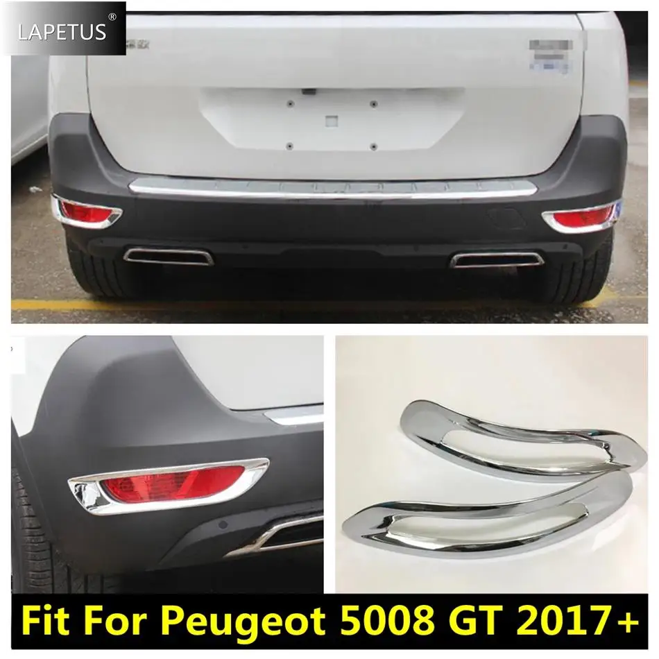 

Rear Bumper Fog Lights Lamps Decor Frame Cover Trim Fit For Peugeot 5008 GT 2017 - 2022 Chrome Exterior Modified Car Accessories
