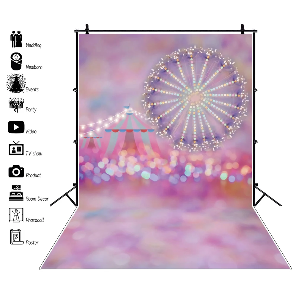 Dreamy roda gigante rosa fotografia pano de fundo cor gradiente bolinhas  luz bokeh retrato do bebê fundo photophone adereços - AliExpress, image size:988x989