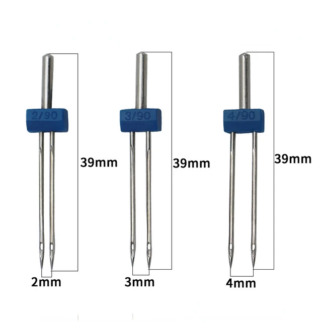 10PCS Sewing Machine Twin Needles Double Twin Needles Pins Twin Stretch  Needles with Plastic Box for Household Sewing Machine