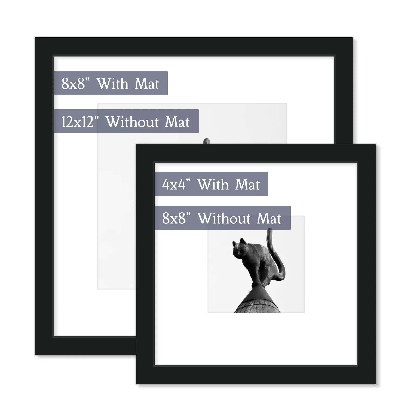 1/3pcs Black Square Picture Frames: Available In 12x12"/8x8", Multi Collage Gallery Photo Frame For Wall, Minimalist Style