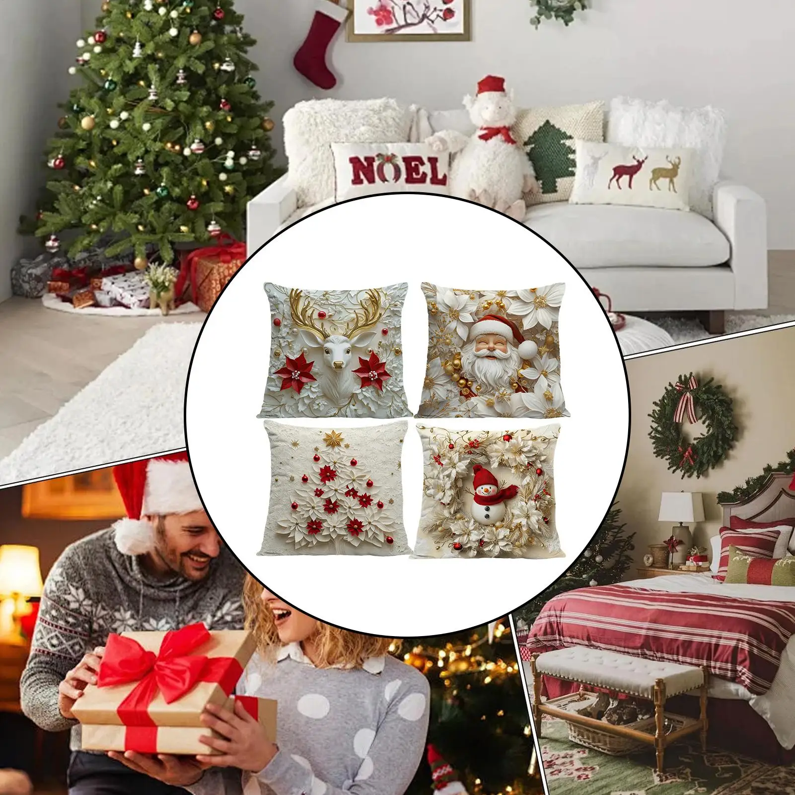 Pillow Covers For Couch Modern Decor 18x18Inch 4 Pieces Decorative Pillow Covers For Sofa For Home House Living Room Couch Sofa