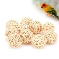 Sepak Takraw Toy Natural Color Rattan Safe and Harmless Parrot Small Animal Chew Toy for Parrot 1
