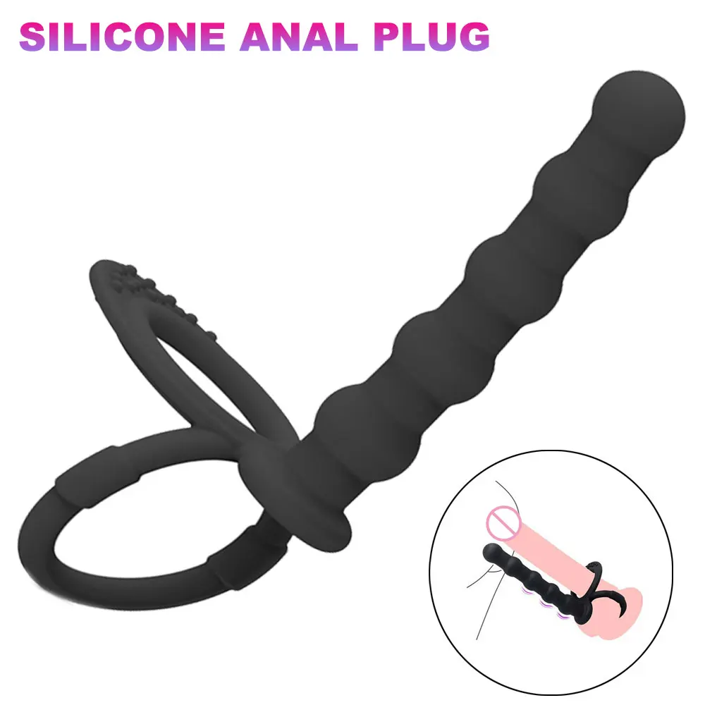 צעצועי מין חדירה אנאלית פלאג פין טבעת זין דילדו פוסי G-Spot מסטורבטור למבוגרים גברים נשים גיי סיליקון חרוזי אנאל