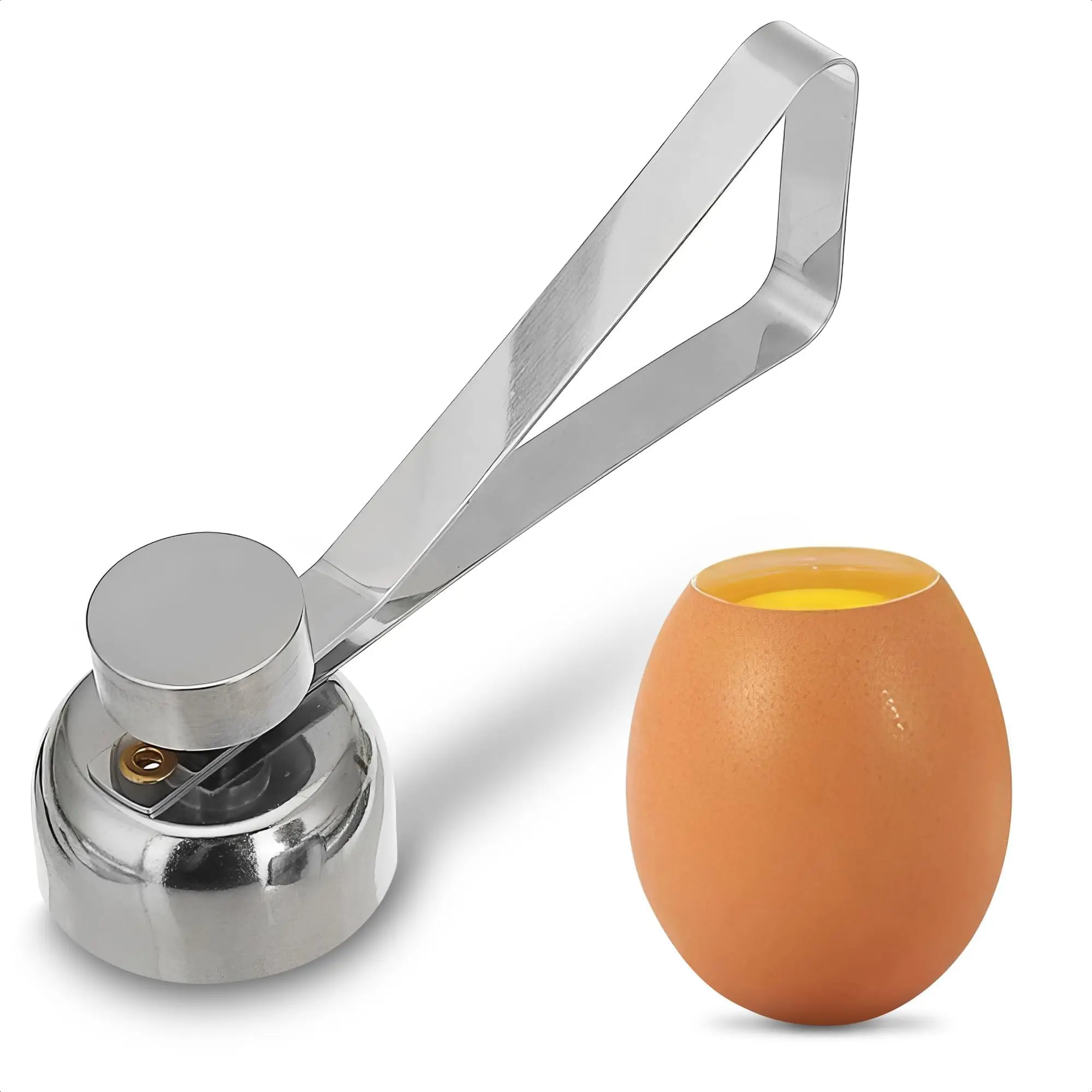 Stainless Steel Egg Opener Tool for Raw Eggs, Easy Egg Cracker with Ergonomic Handle for Baking Custard Cake Kitchen Use Stainless Steel Egg Opener Tool for Raw Eggs, Easy Egg Cracker with Ergonomic Handle for Baking Custard Cake Kitchen Use