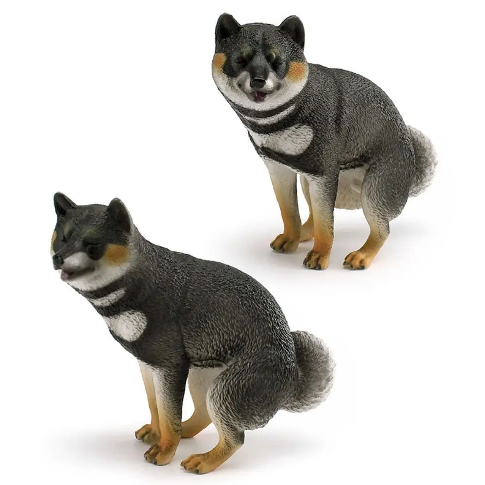 Realistic Shiba Inu Figurine Pug Miniature Dog Animal Model Ornaments Simulation Japan Shiba Inu Figure Home Decor