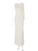 Hugcitar Fashion Solid O Neck Sleeveless Patchwork Sexy Bodycon Maxi Prom Dress Summer Women Clothes Party Festival Club Y2K 6