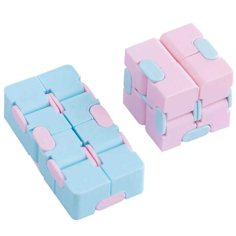1pc Makaron Anti-stress Cube Sensory Fidget Toy Hand Held Blocks Fidgeting Game Gadget Gift for Adults Decompression Spinner 4