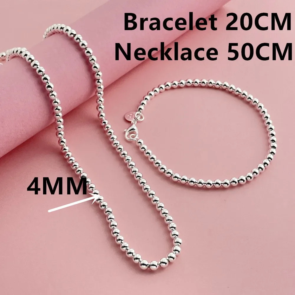 여성을위한 절묘한 4MM 부처님 비즈 목걸이 팔찌 세트 약혼 파티 쥬얼리