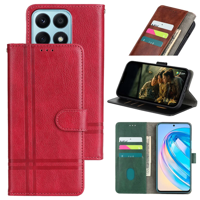 

Vintage PU Leather Cover For Honor X9a X8a X7a X6s X5 X6 X7 X8 X9 4G 5G Case Wallet Capa Phone Cases For Honor X40i X40 GT Funda