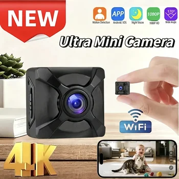 Mini Camera Wireless WiFi HD 4K Connection Phone Remote Plug in Free Monitor Night Vision Micro Camera Security Home Defense 1