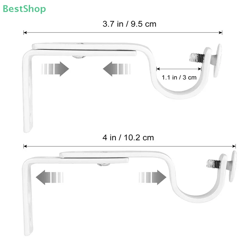 Adjustable Curtain Holder Curtain Rods No Drilling Support Bracket Middle Mini Blinds Drapery Clothes White Hangers 18-22mm