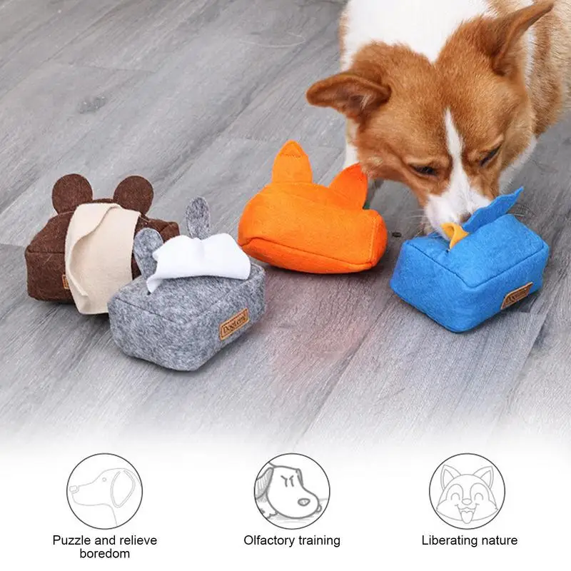 Dog Sniffing Toys Hide And Seek Tissue Box Snuffle Dog Toy Durable