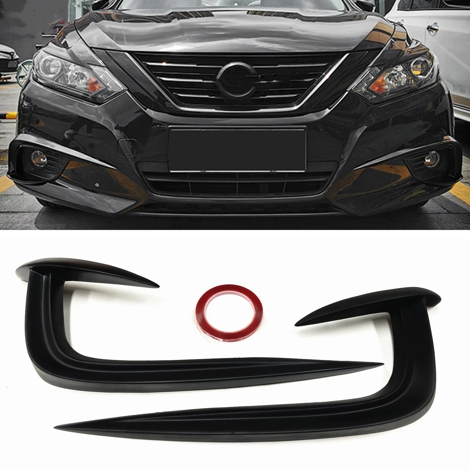 

2 Pieces Front Bumper Lamp Frame Side Air Intake Vent Bezel Spoiler Fog Light Splitter Cover Trim For Nissan Altima 2016-2018