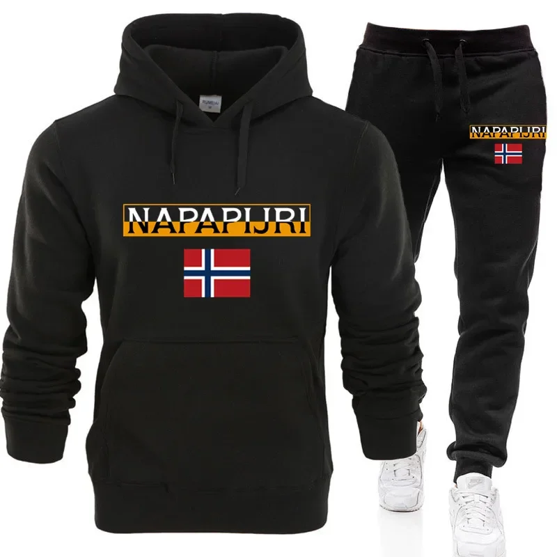 Fashion  Men's High Quality Sportswear Hoodie + Pants Suit male Casual Sweatshirt Set