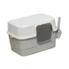 Hooded Cat Litter Box with Lid Low Entry for Indoor Cats Large Cat Potty