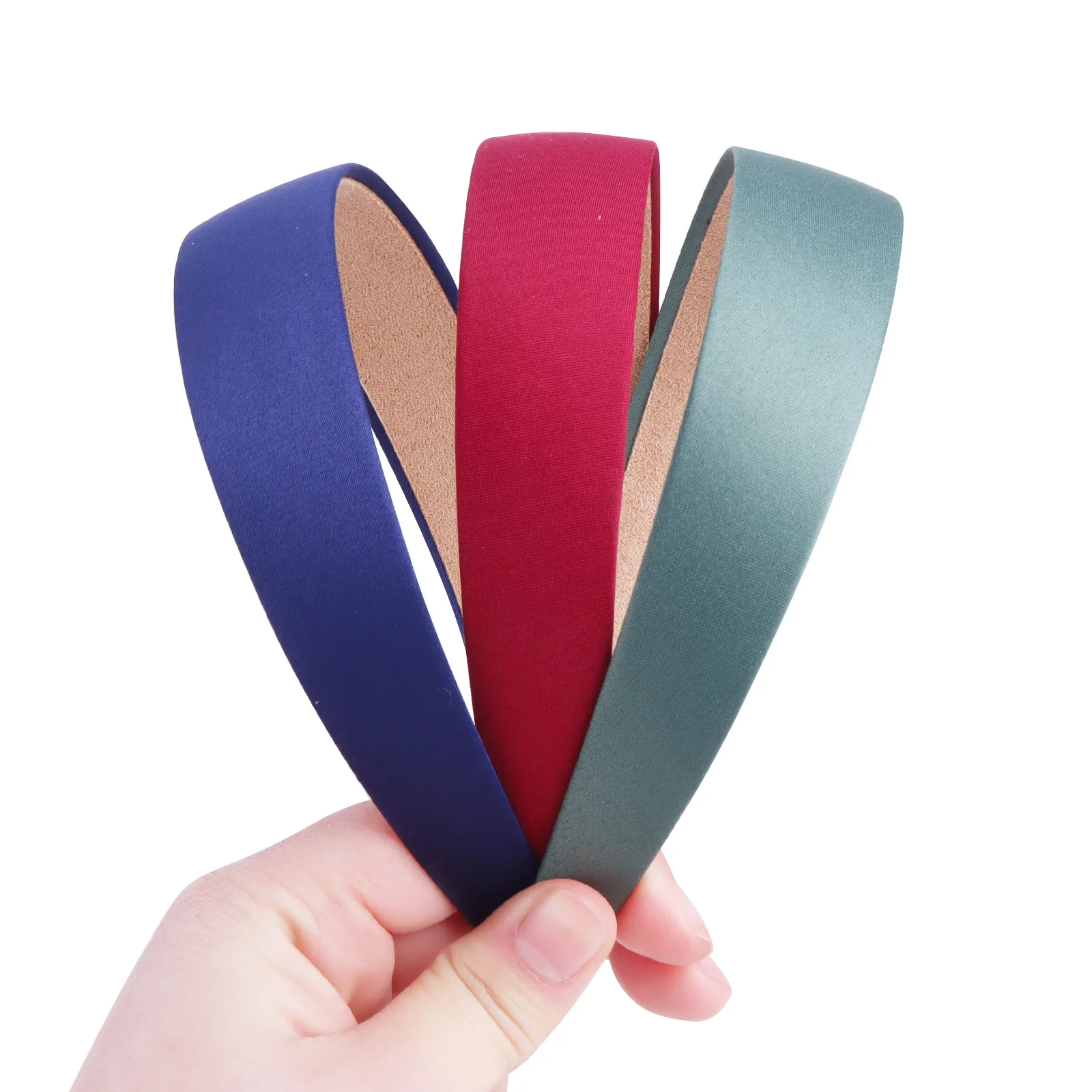 Satin Headband - 3CM Wide Fabric Covered Hairband for Girls and Kids