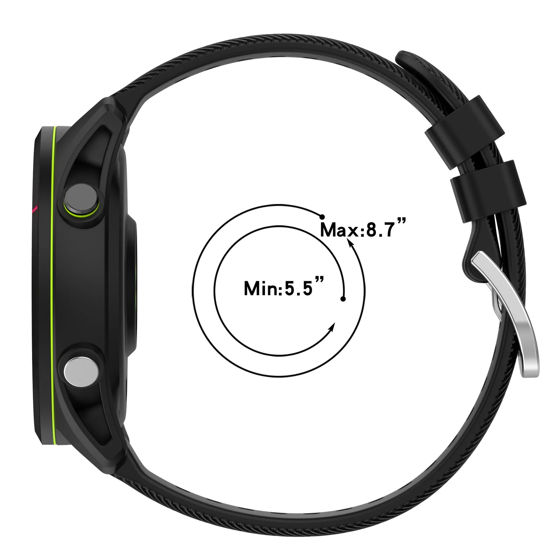 Premium 22mm Silicone Wristband Replacement Accessory