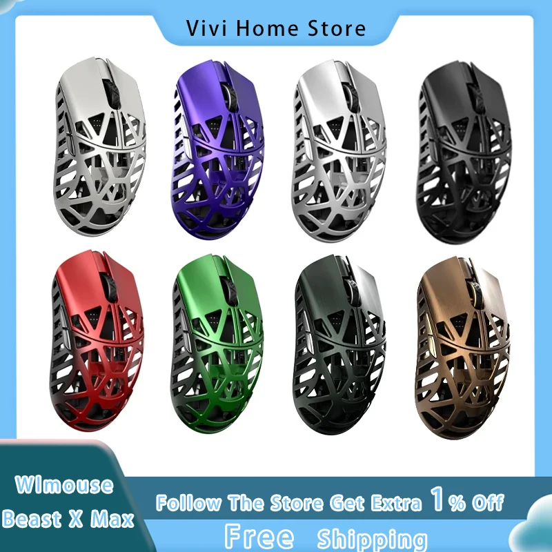 

Wanling Wlmouse Beast X Max Mouse Magnesium Alloy 8k Dual Mode 3950hs Lightweight Electronic Sports PC Game Mouse Customized