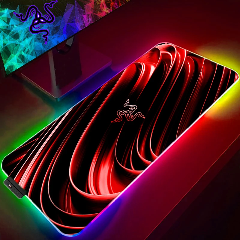 Free Shipping Led Light Desk Mat Xxl Computer Mousepad Razer 900x400