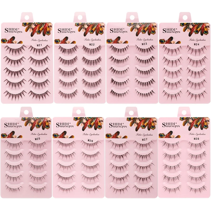 

5 Pairs Eyelashes Bundles Lashes Natural Wispy False Eyelash Lashes Manga Lashes Invisible Band Soft Natural Eyelashes Extension