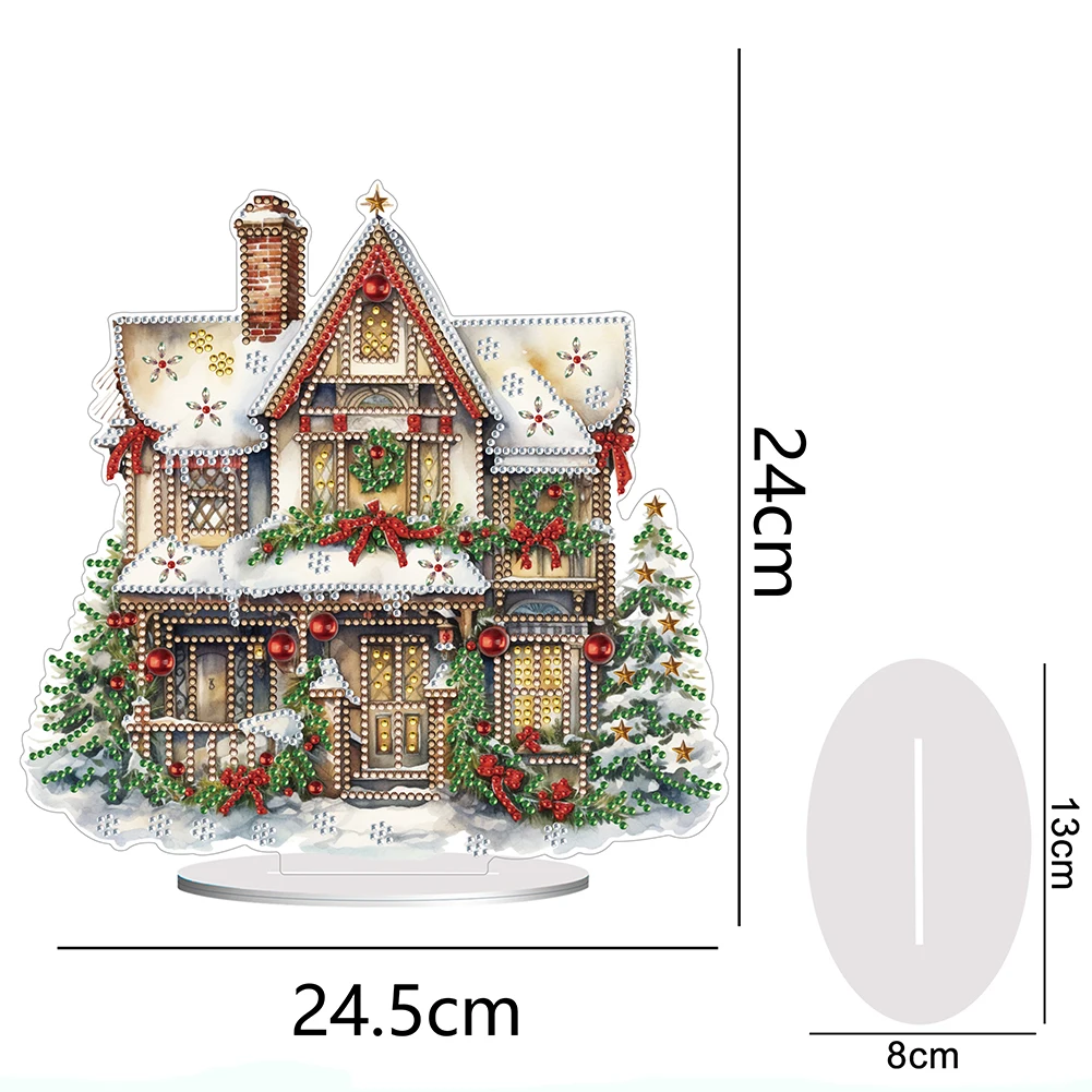 Christmas Diamond Painting Desktop Kit with Acrylic and Resin Gems