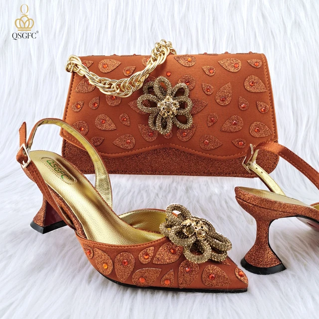 Latest Elegant Metal Decoration Matching Italian Shoe and Bag Set Luxury  Sandals Women Shoe and Matching Bag for Nigeria Party - AliExpress