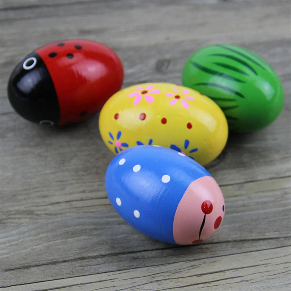 Drum Percussion Accessories Music Shaker Egg Wooden 1 Pc Baby Colorful Durable Handy Musical Percussion Rattle Replacement Classroom Musical Instrument