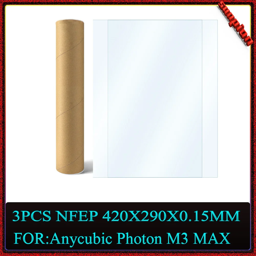 3 Pezzi Nfep 420X290X0.15Mm (Pfa)/ Film Per Anycubic Photon M3 Max Phrozen Mighty 8K /Phrozen Mega 8K Parti Della Stampante 3D
